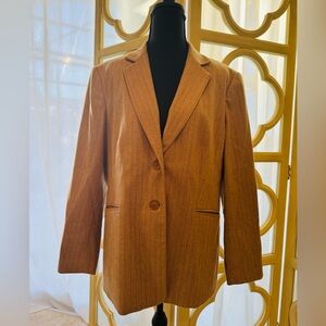 Talbots Beige Blazer with thin grey strip